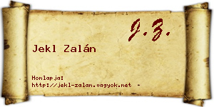 Jekl Zalán névjegykártya