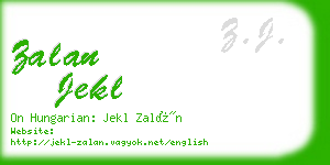 zalan jekl business card